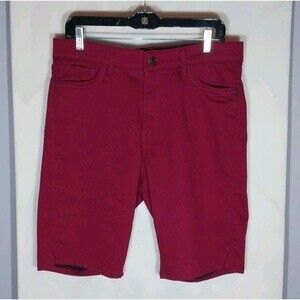 Liz Claiborne Sara Bermuda Shorts 12 Madrid Rose Mid Rise Elastic Waist Preppy